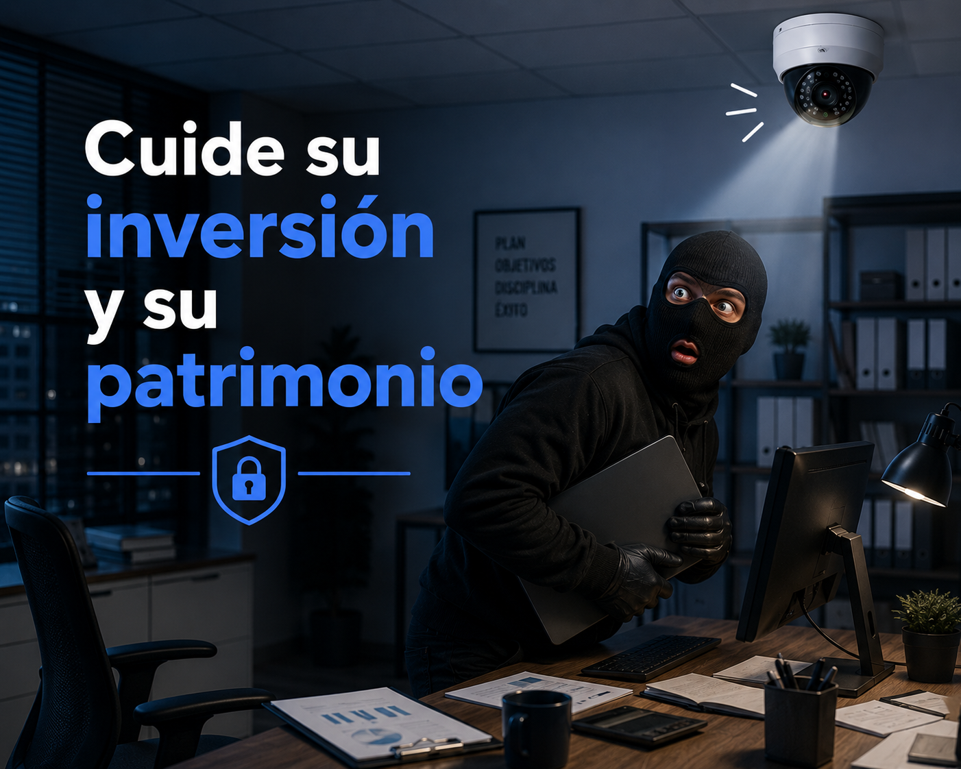 Ladrón de oficina descubierto por cámara de seguridad